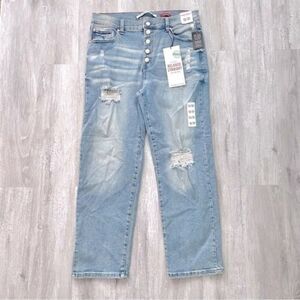 Women's 13/31 NWT High Rise Button Fly Relaxed Straight Jeans 13/31
